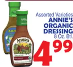 Bravo Supermarkets ANNIE'S ORGANIC DRESSING offer