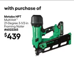 Lowe's MultiVolt 21-Degree 3-1/2-in Framing Nailer offer