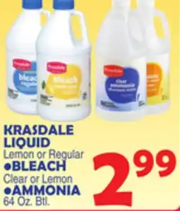 Bravo Supermarkets KRASDALE LIQUID Lemon or Regular offer