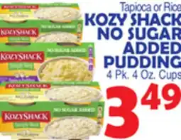 Bravo Supermarkets KOZY SHACK NO SUGAR ADDED PUDDING offer