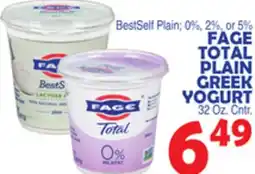 Bravo Supermarkets FAGE TOTAL PLAIN GREEK YOGURT offer