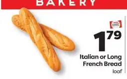 Weis Markets Italian or Long French Bread offer
