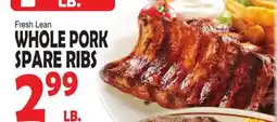 Bravo Supermarkets WHOLE PORK SPARE RIBS offer