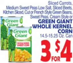 Bravo Supermarkets GREEN GIANT WHOLE KERNEL CORN offer