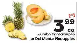 Weis Markets Jumbo Cantaloupes or Del Monte Pineapples offer