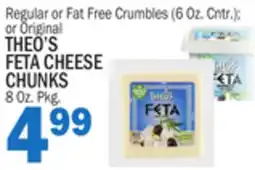 Bravo Supermarkets THEO'S FETA CHEESE CHUNKS offer