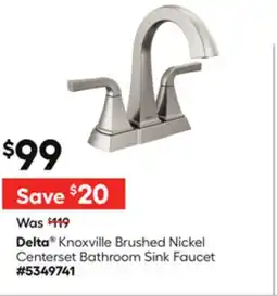 Lowe's Delta Knoxville Brushed Nickel Centerset Bathroom Sink Faucet offer