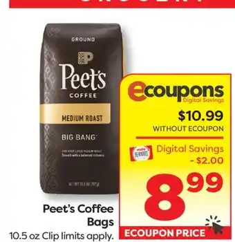 Weis Markets Peet's Coffee Bags offer