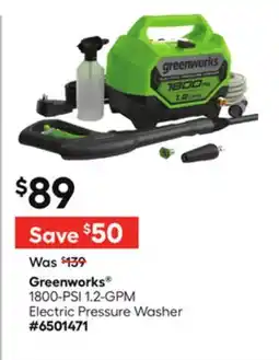 Lowe's 1800-PSI 1.2-GPM Electric Pressure Washer offer