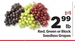 Weis Markets Red, Green or Black Seedless Grapes offer