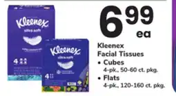 ACME Kleenex Facial Tissues Cubes 4-pk., 50-60 ct. pkg., Flats 4-pk., 120-160 ct. pkg offer