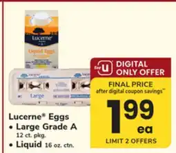 ACME Lucerne Eggs Large Grade A 12 ct. pkg. Liquid 16 oz. ctn offer