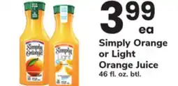 ACME Simply Orange or Light Orange Juice offer