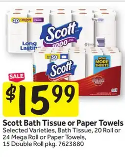 Stop&Shop Scott Bath Tissue or Paper Towels offer
