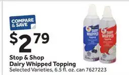 Stop&Shop Stop & Shop Dairy Whipped Topping offer