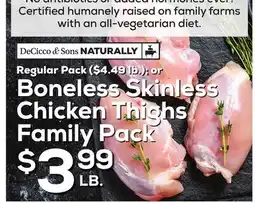 DeCicco & Sons Boneless Skinless Chicken Thighs Family Pack offer