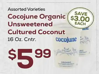 DeCicco & Sons Cocojune Organic Unsweetened Cultured Coconut offer