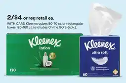 CVS Kleenex cubes 50-70 ct. or rectangular boxes 120-160 ct offer