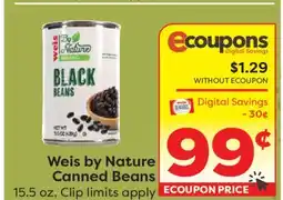 Weis Markets Weis by Nature Canned Beans offer