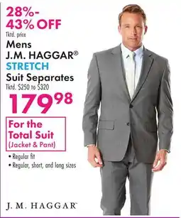 Boscov's Mens J. M. HAGGAR STRETCH Suit Separates offer