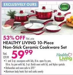 Boscov's HEALTHY LIVING 10-Piece Non-Stick Ceramic Cookware Set offer