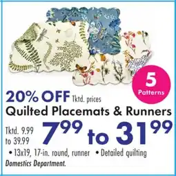 Boscov's Quilted Placemats & Runners offer