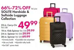 Boscov's SOLITE Hardside & Softside Luggage Collection offer