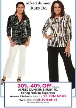 Boscov's ALFRED DUNNER & RUBY RD. Spring Fashion Separates offer