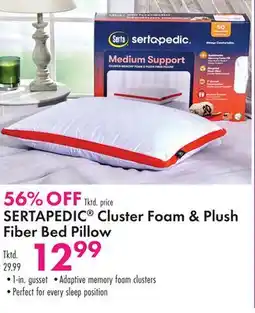 Boscov's SERTAPEDIC Cluster Foam & Plush Fiber Bed Pillow offer