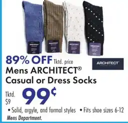 Boscov's Mens ARCHITECT Casual or Dress Socks offer