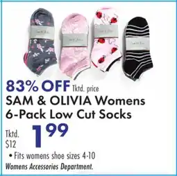 Boscov's SAM & OLIVIA Womens 6-Pack Low Cut Socks offer