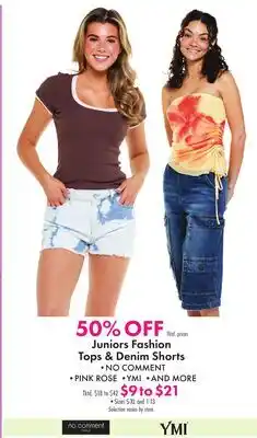 Boscov's Juniors Fashion Tops & Denim Shorts offer