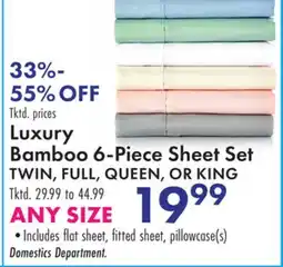 Boscov's Luxury Bamboo 6-Piece Sheet Set offer