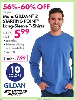 Boscov's Mens GILDAN & STARTING POINT Long-Sleeve T-Shirts offer