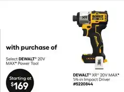 Lowe's Select DEWALT 20V MAXF Power Tool offer