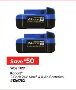 Lowe's 2-Pack 24V MaxC 4.0-Ah Batteries offer