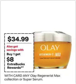 CVS ANY Olay Regenerist Max collection or Super Serum offer