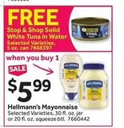 Stop&Shop Hellmann's Mayonnaise offer