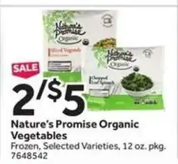 Stop&Shop Nature’s Promise Organic Vegetables offer