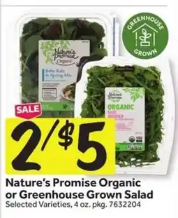 Stop&Shop Nature's Promise Organic or Greenhouse Grown Salad offer
