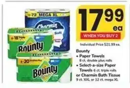 Safeway Bounty Paper Towels or Charmin Bath Tissue offer