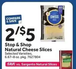 Stop&Shop Stop & Shop Natural Cheese Slices offer