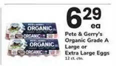 Safeway Pete & Gerry's Organic Grade A Large or Extra Large Eggs offer