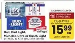 Safeway Bud, Bud Light, Michelob Ultra or Busch Light offer