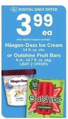 Safeway Häagen-Dazs Ice Cream or Outshine Fruit Bars offer