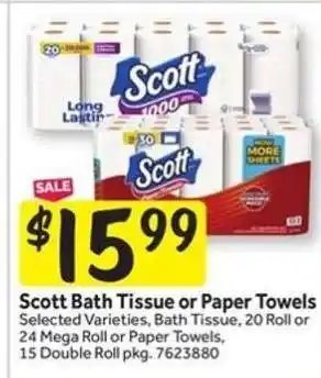 Stop&Shop Scott Bath Tissue Or Paper Towels offer