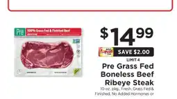 ShopRite Pre Grass Fed Boneless Beef Ribeye Steak offer