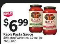 Stop&Shop Rao's Pasta Sauce offer