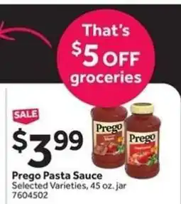 Stop&Shop Prego Pasta Sauce offer