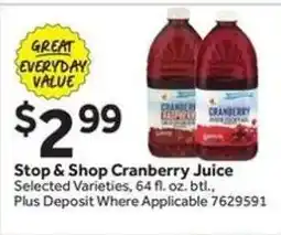 Stop&Shop Stop & Shop Cranberry Juice offer